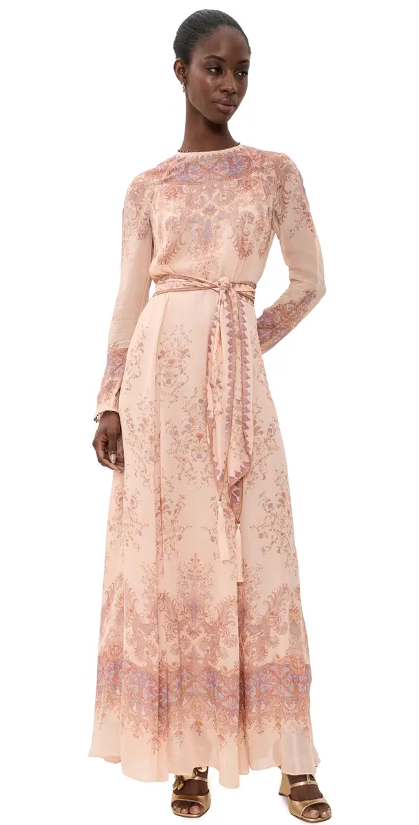 Zimmermann Valiant Sheath Dress Peach Paisley | Image 1 Zimmermann Valiant Sheath Dress Peach Paisley | Image 1