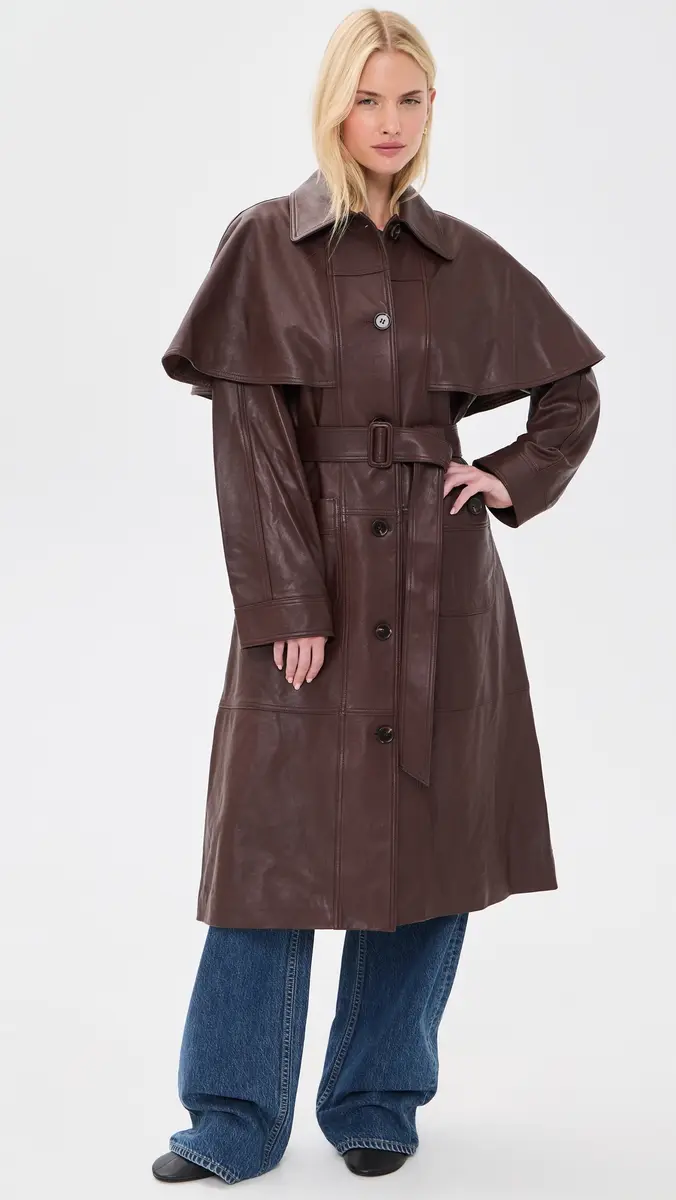 Sea Caitlin Leather Trench Coat | Thumbnail 2 Sea Caitlin Leather Trench Coat | Thumbnail 2