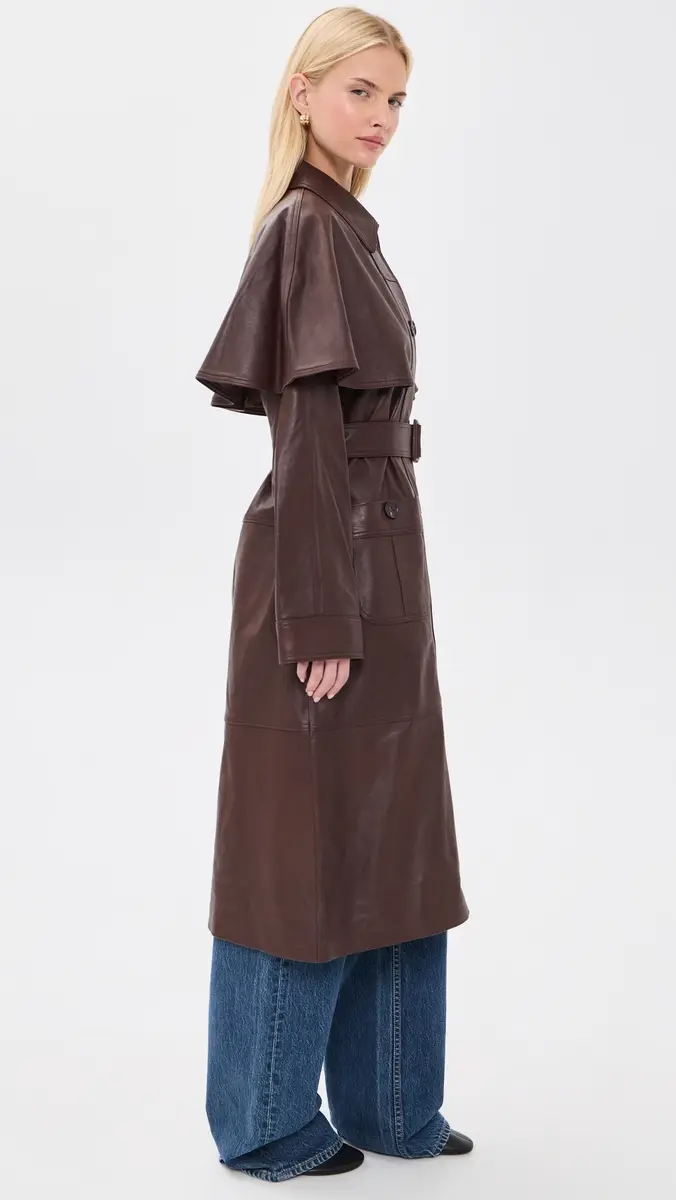 Sea Caitlin Leather Trench Coat | Thumbnail 4 Sea Caitlin Leather Trench Coat | Thumbnail 4