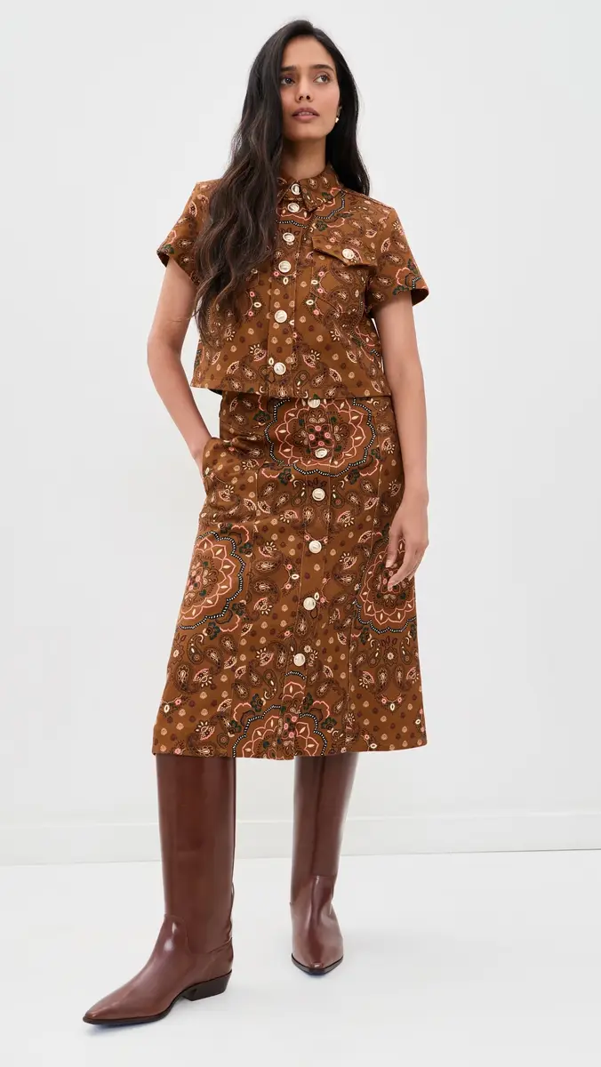 Cara Cara Juniper Midi Skirt | Thumbnail 5 Cara Cara Juniper Midi Skirt | Thumbnail 5