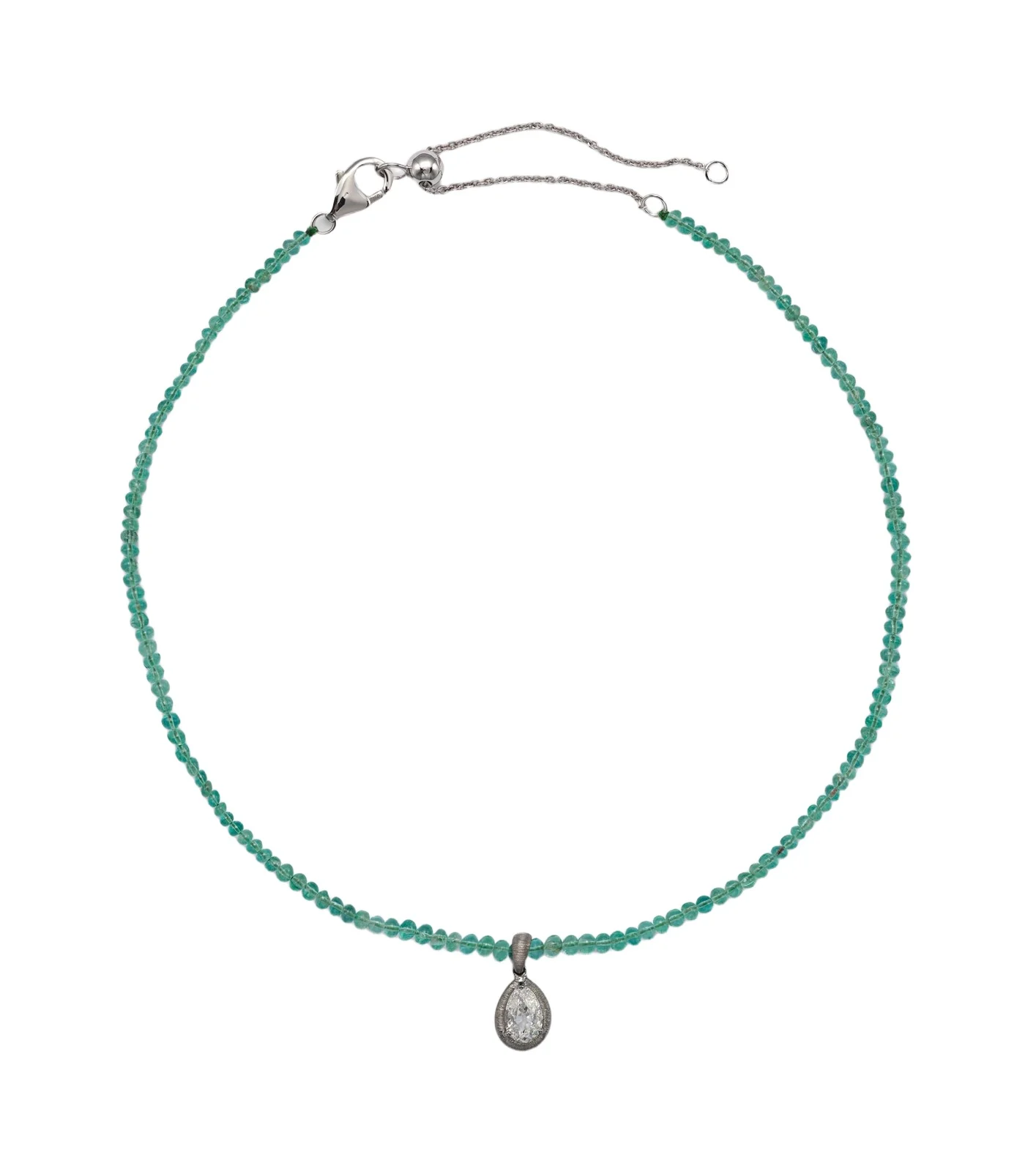 18kt black gold choker with emeralds and diamonds
