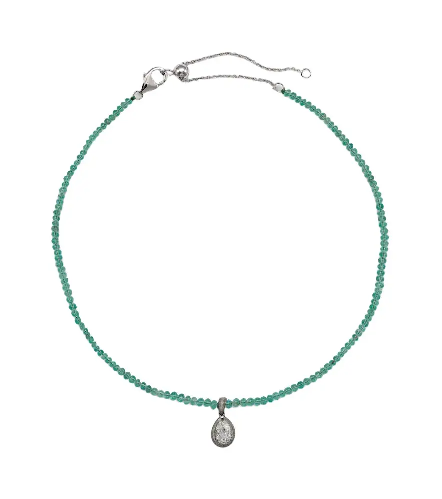 Kamyen 18kt black gold choker with emeralds and diamonds | Image 1 Kamyen 18kt black gold choker with emeralds and diamonds | Image 1