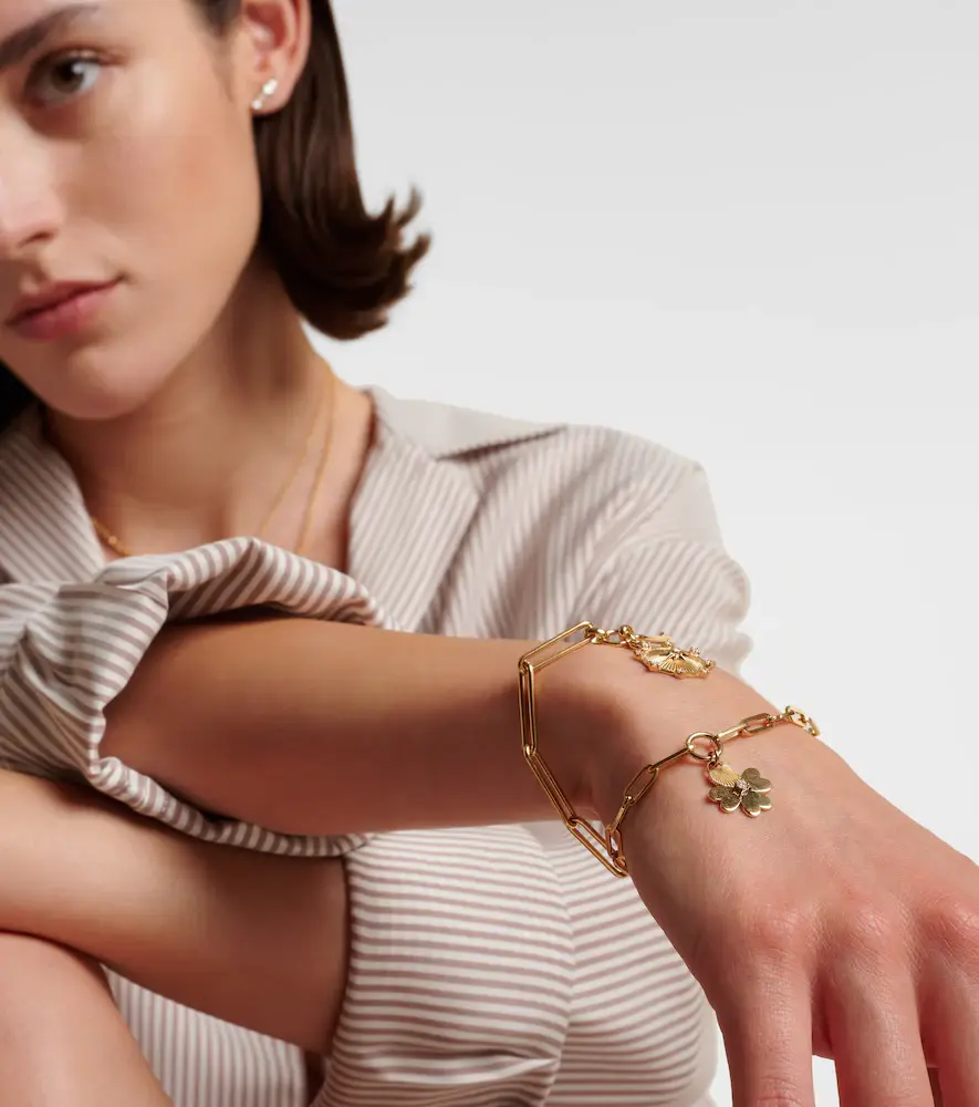 Foundrae True Love Four Heart Clover 18kt gold charm bracelet with diamonds | Thumbnail 2