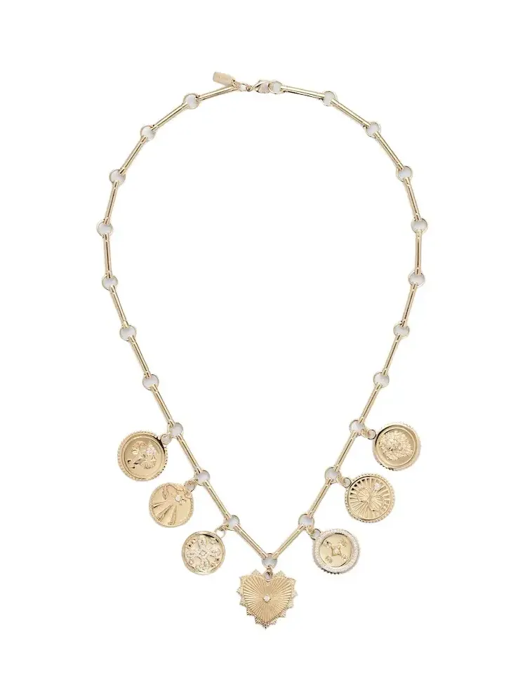 Love 18kt gold charm necklace with diamonds