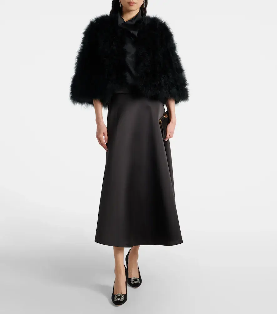 Yves Salomon Faux fur cape | Thumbnail 2 Yves Salomon Faux fur cape | Thumbnail 2