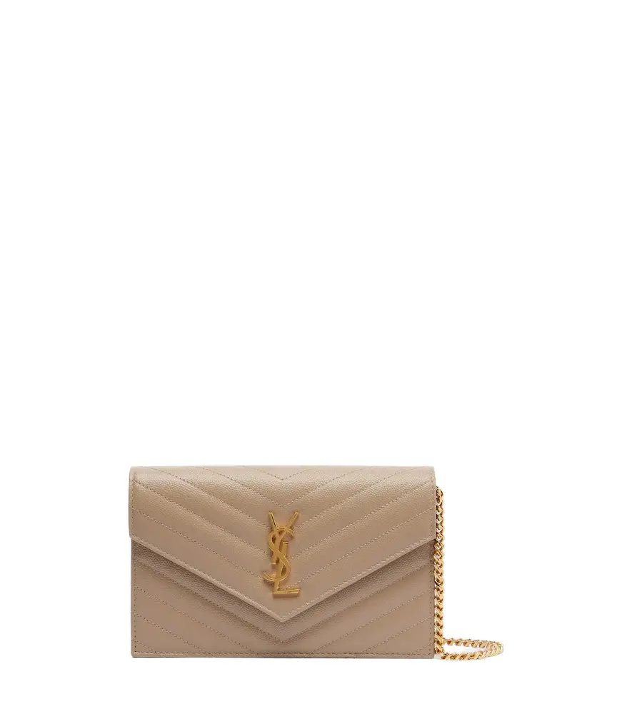 Saint Laurent Cassandre matelassé envelope leather wallet on chain | Image 1 Saint Laurent Cassandre matelassé envelope leather wallet on chain | Image 1
