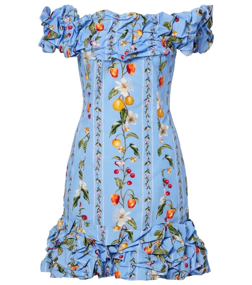 Agua by Agua Bendita Jardin printed off-shoulder cotton minidress | Image 1 Agua by Agua Bendita Jardin printed off-shoulder cotton minidress | Image 1