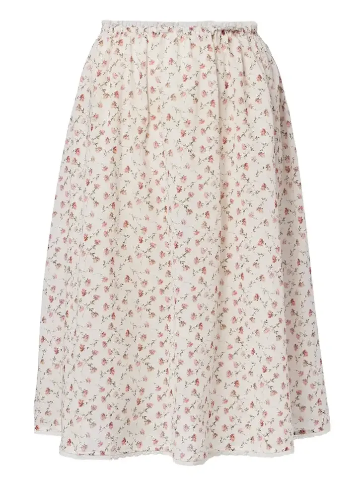 Charlotte floral cotton midi skirt