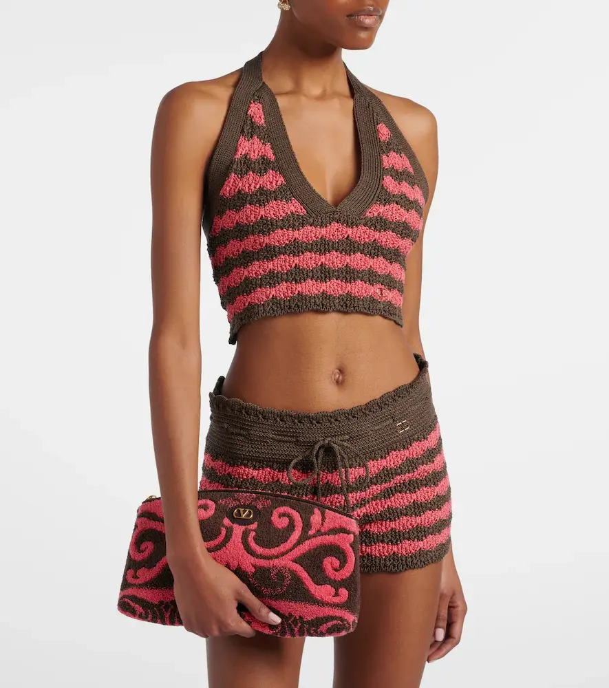 Valentino Garavani Striped knitted cotton crop top | Thumbnail 5 Valentino Garavani Striped knitted cotton crop top | Thumbnail 5