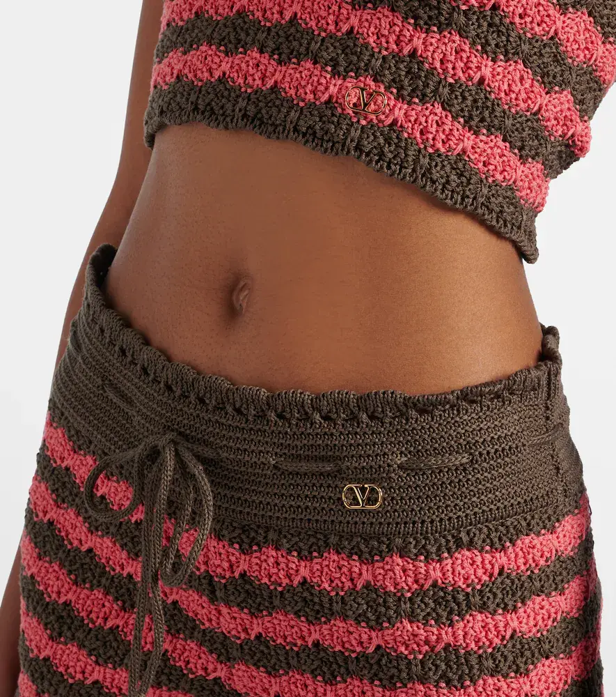 Valentino Garavani Striped knitted cotton shorts | Thumbnail 3 Valentino Garavani Striped knitted cotton shorts | Thumbnail 3