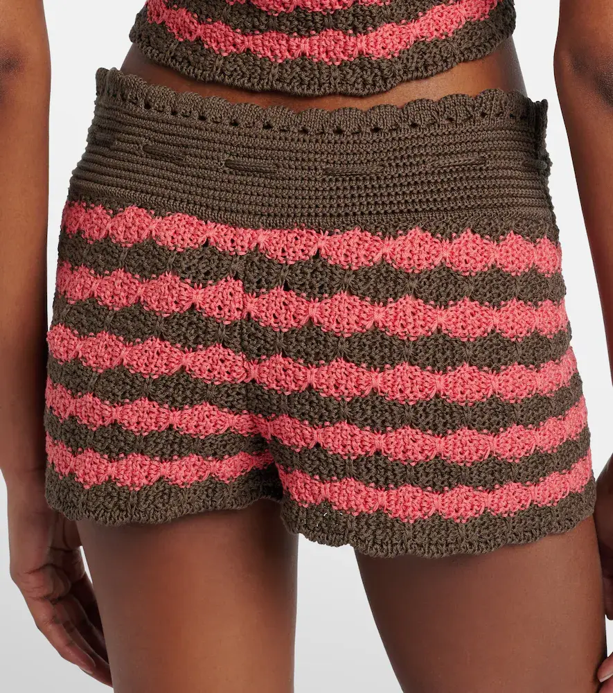 Valentino Garavani Striped knitted cotton shorts | Thumbnail 5 Valentino Garavani Striped knitted cotton shorts | Thumbnail 5
