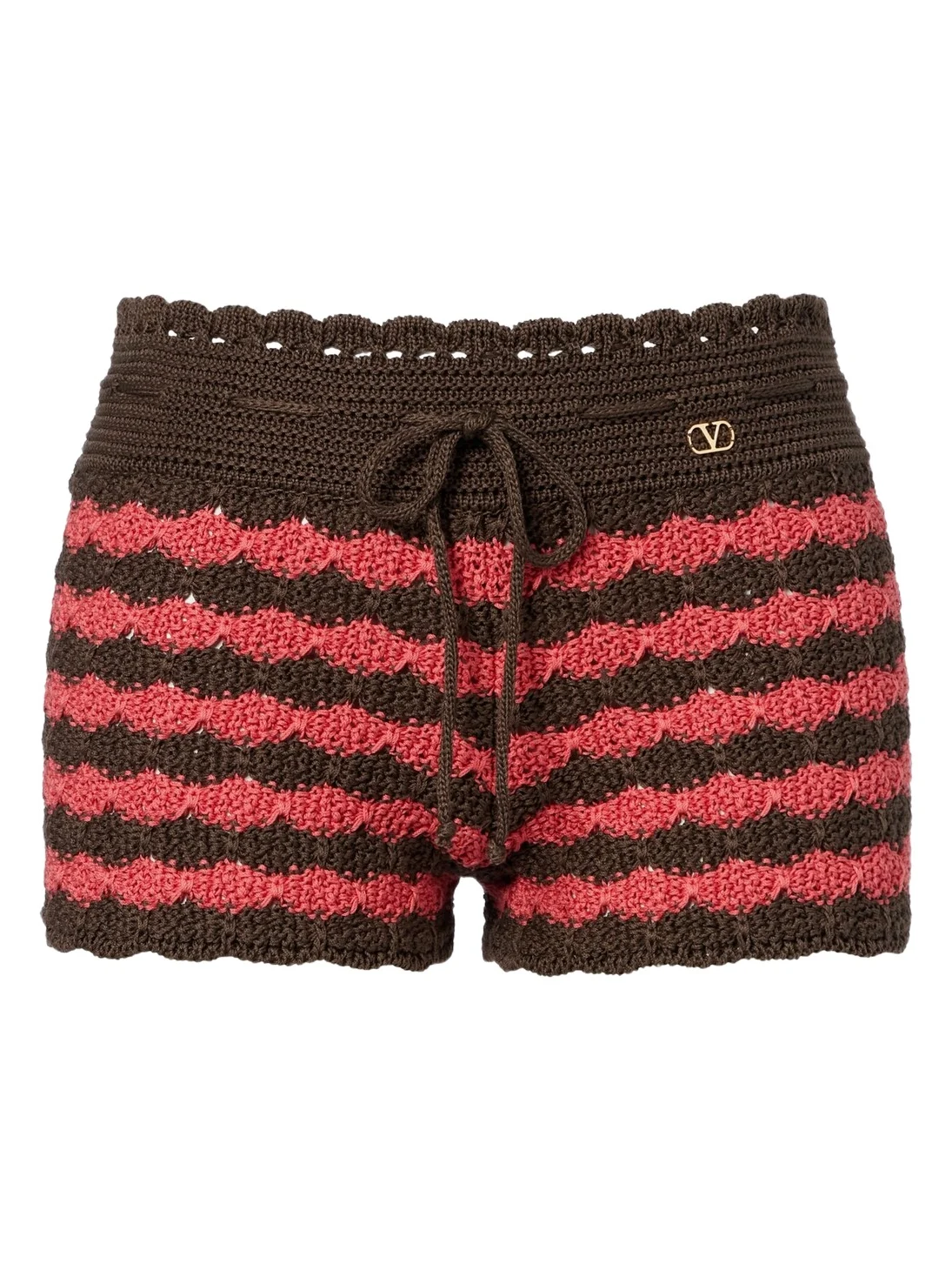 Valentino Garavani Striped knitted cotton shorts