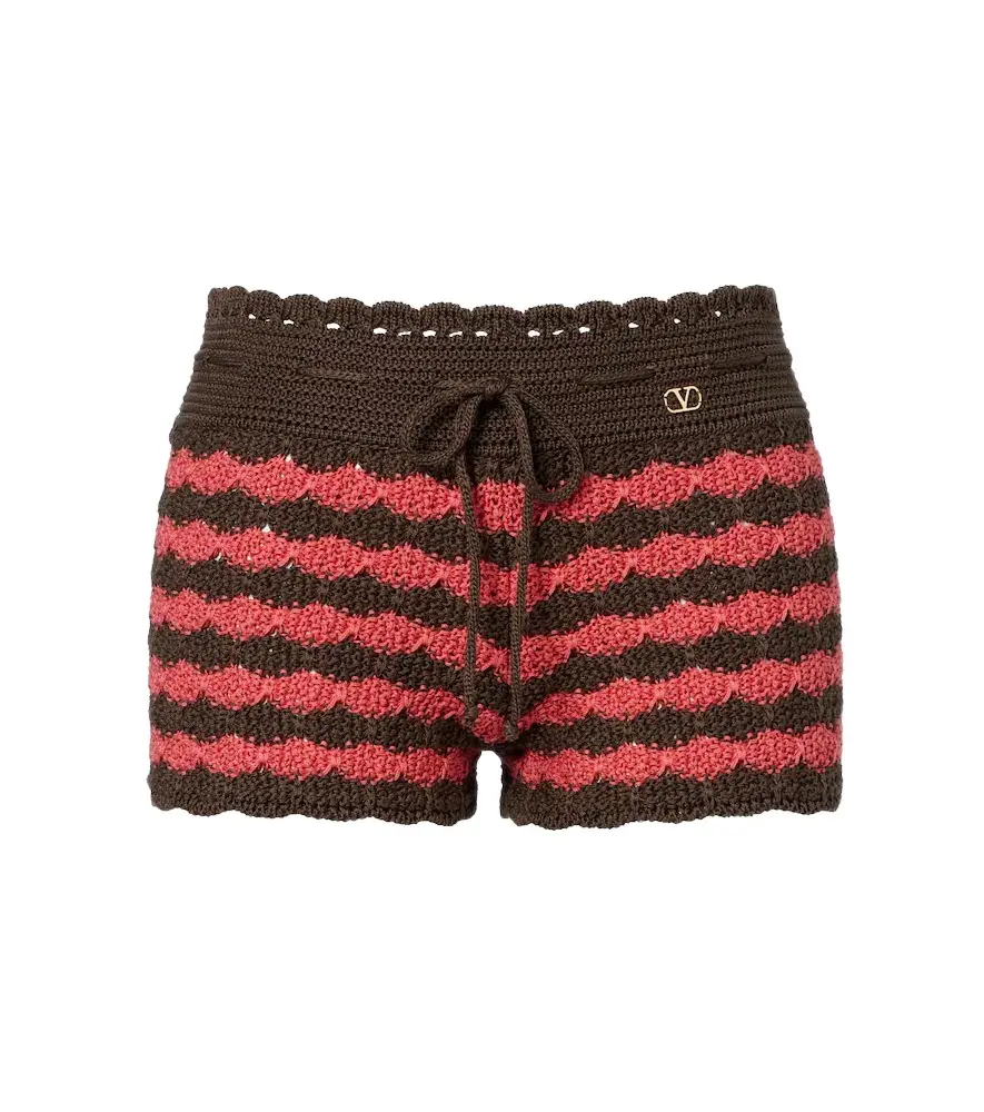 Valentino Striped knitted cotton shorts | Image 1 Valentino Striped knitted cotton shorts | Image 1