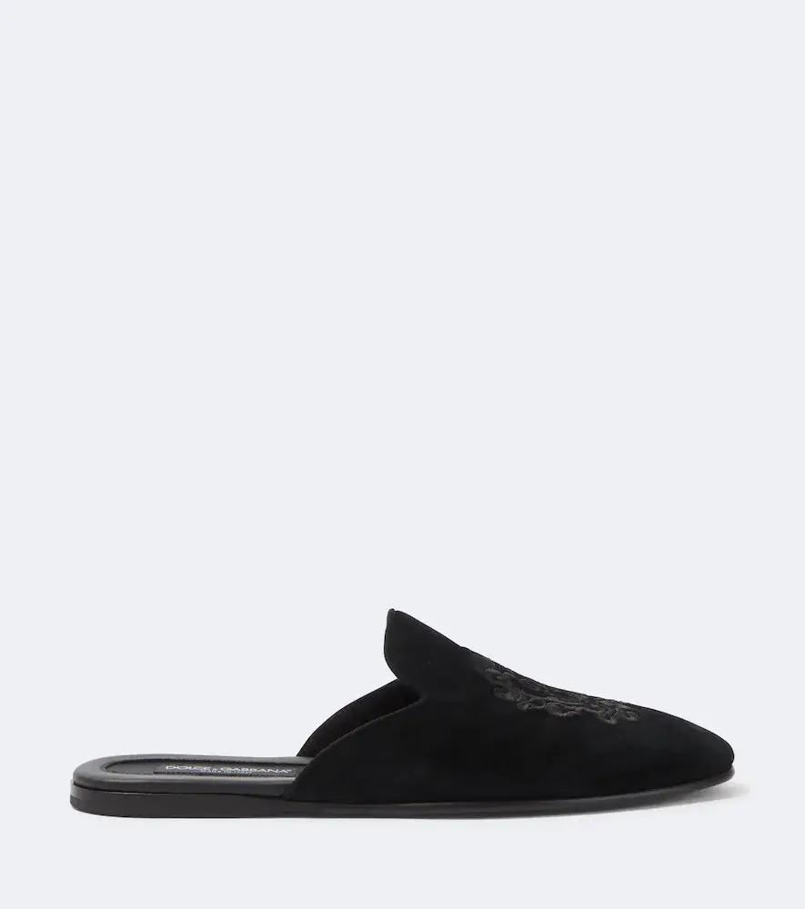 Dolce & Gabbana Embroidered suede mules | Thumbnail 2 Dolce & Gabbana Embroidered suede mules | Thumbnail 2