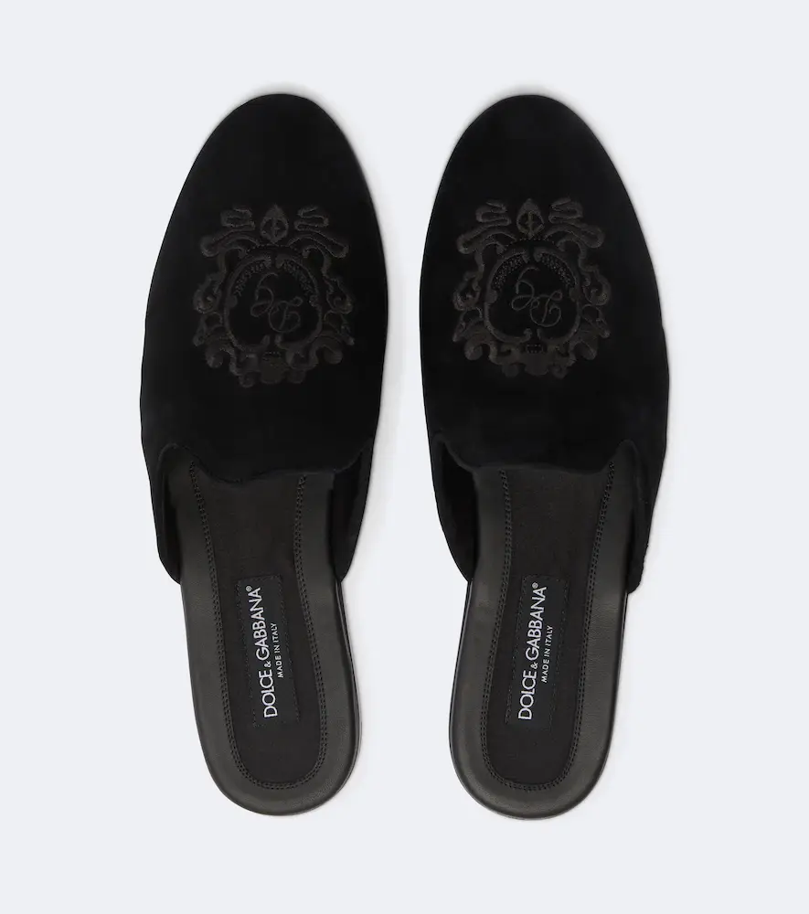 Dolce & Gabbana Embroidered suede mules | Thumbnail 3 Dolce & Gabbana Embroidered suede mules | Thumbnail 3