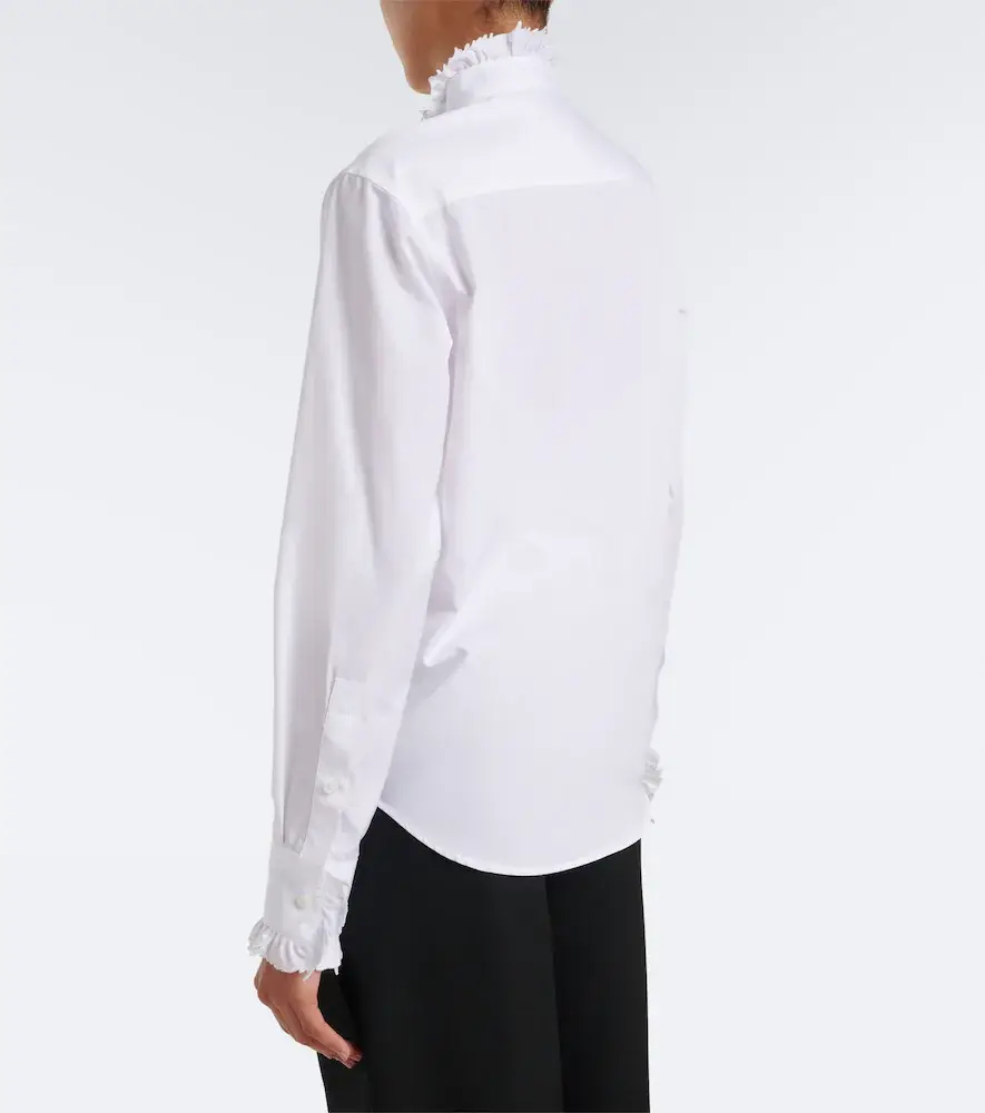 Burberry Logo ruffled cotton poplin shirt | Thumbnail 3 Burberry Logo ruffled cotton poplin shirt | Thumbnail 3