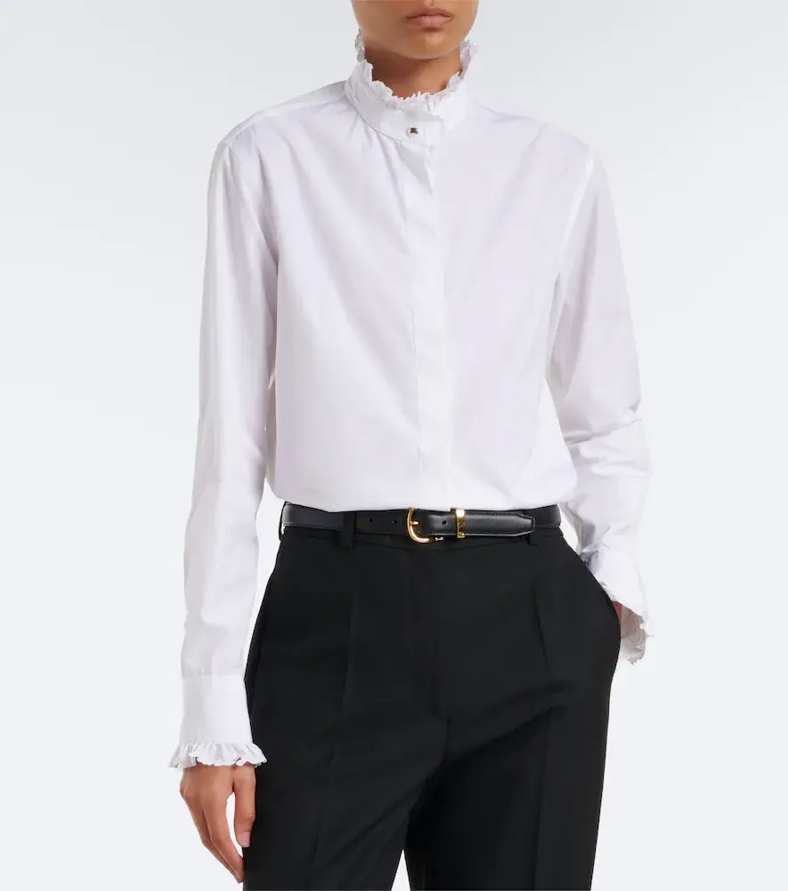 Burberry Logo ruffled cotton poplin shirt | Thumbnail 4 Burberry Logo ruffled cotton poplin shirt | Thumbnail 4