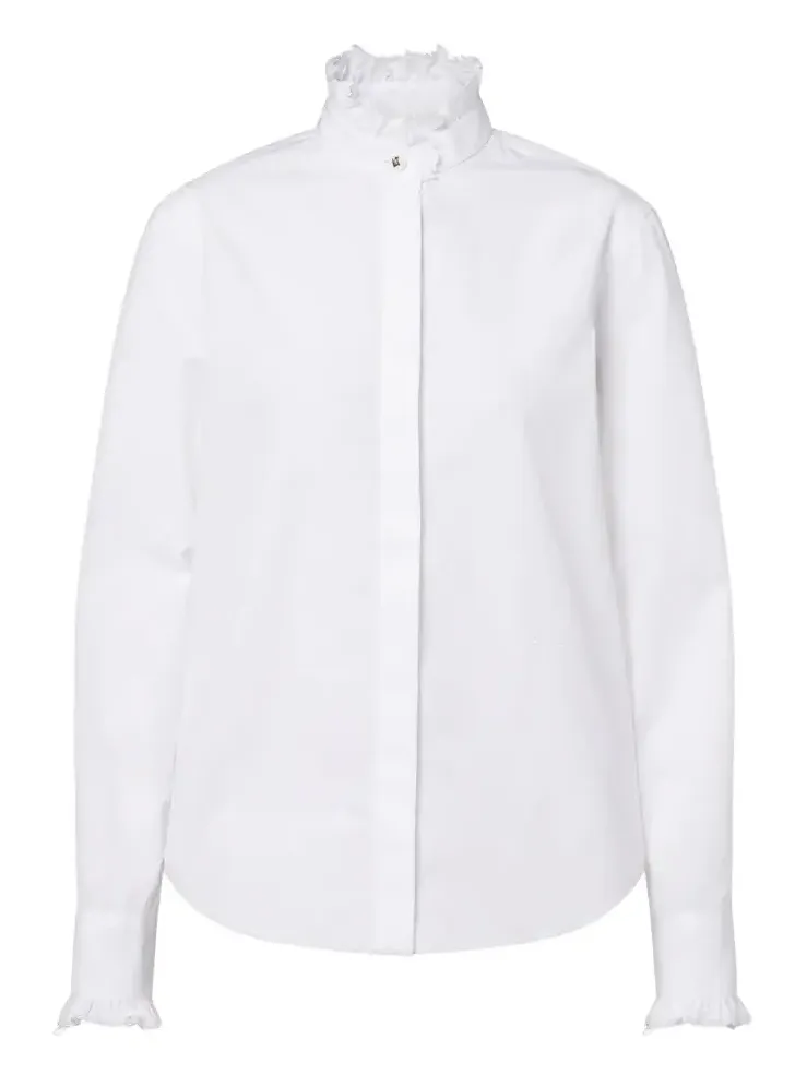 Burberry Logo ruffled cotton poplin shirt