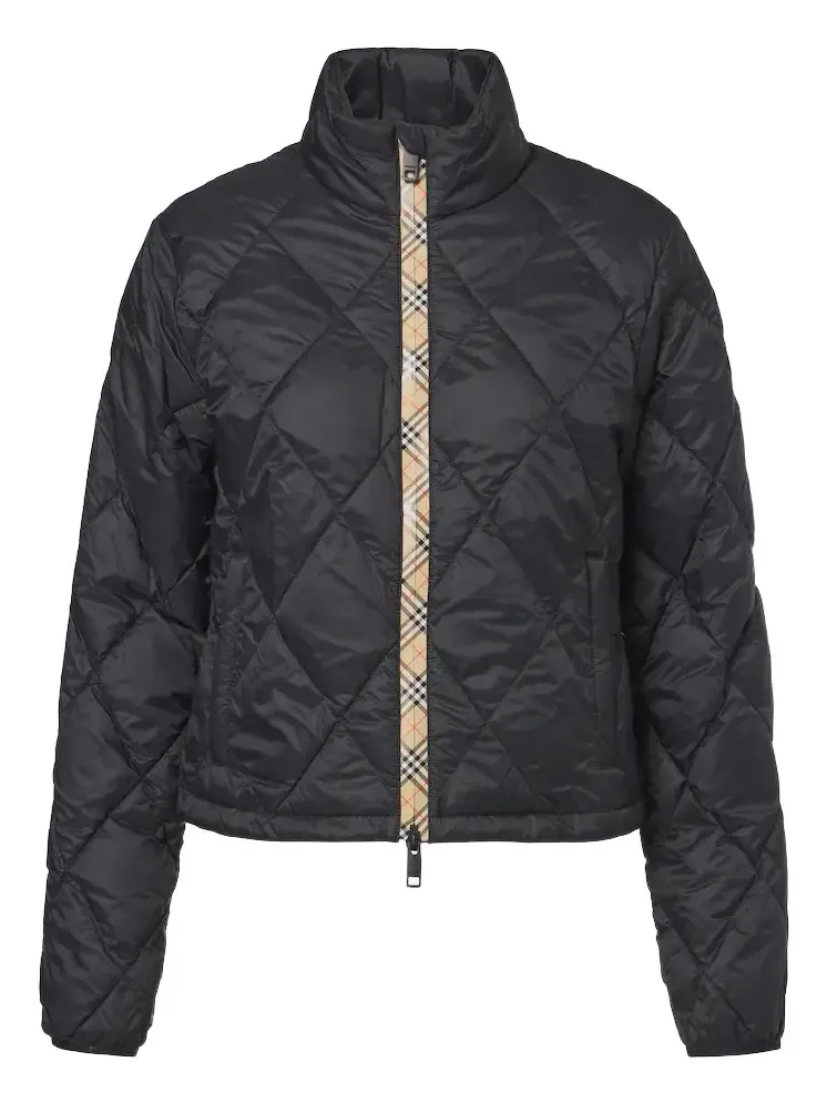 Check quilted puffer jacket Check quilted puffer jacket