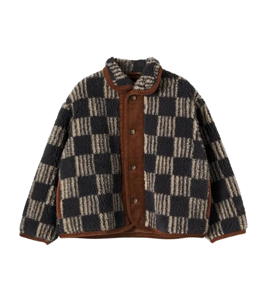 Bobo Choses Almost Moiré checked cotton teddy jacket | Image 1 Bobo Choses Almost Moiré checked cotton teddy jacket | Image 1