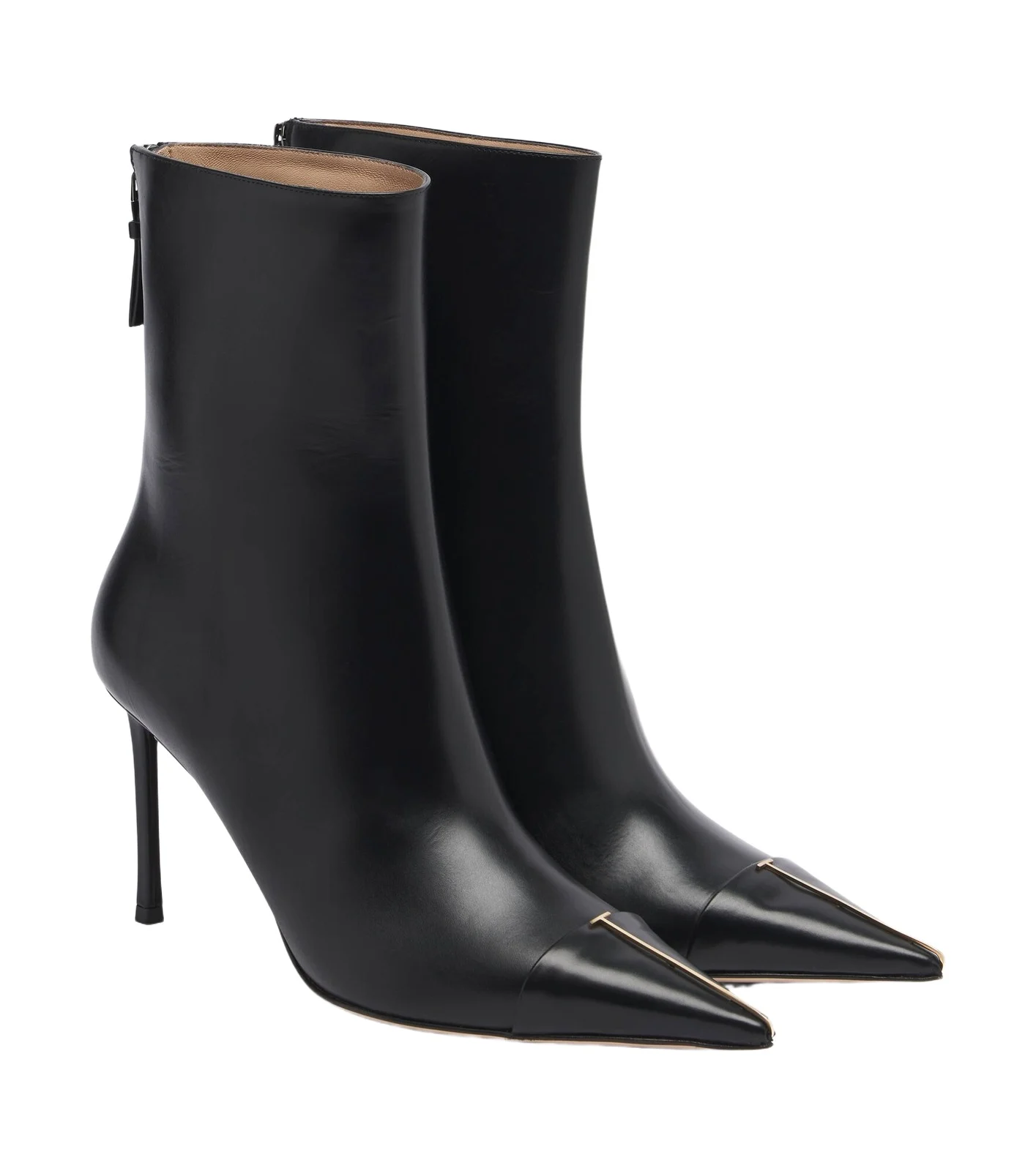 T leather ankle boots