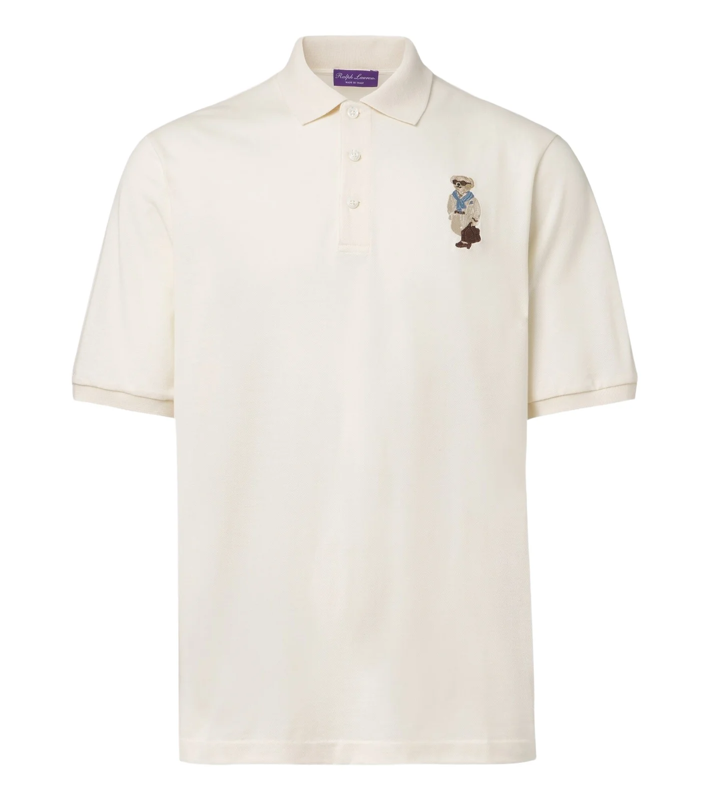 Polo Bear cotton and cashmere piqué polo shirt