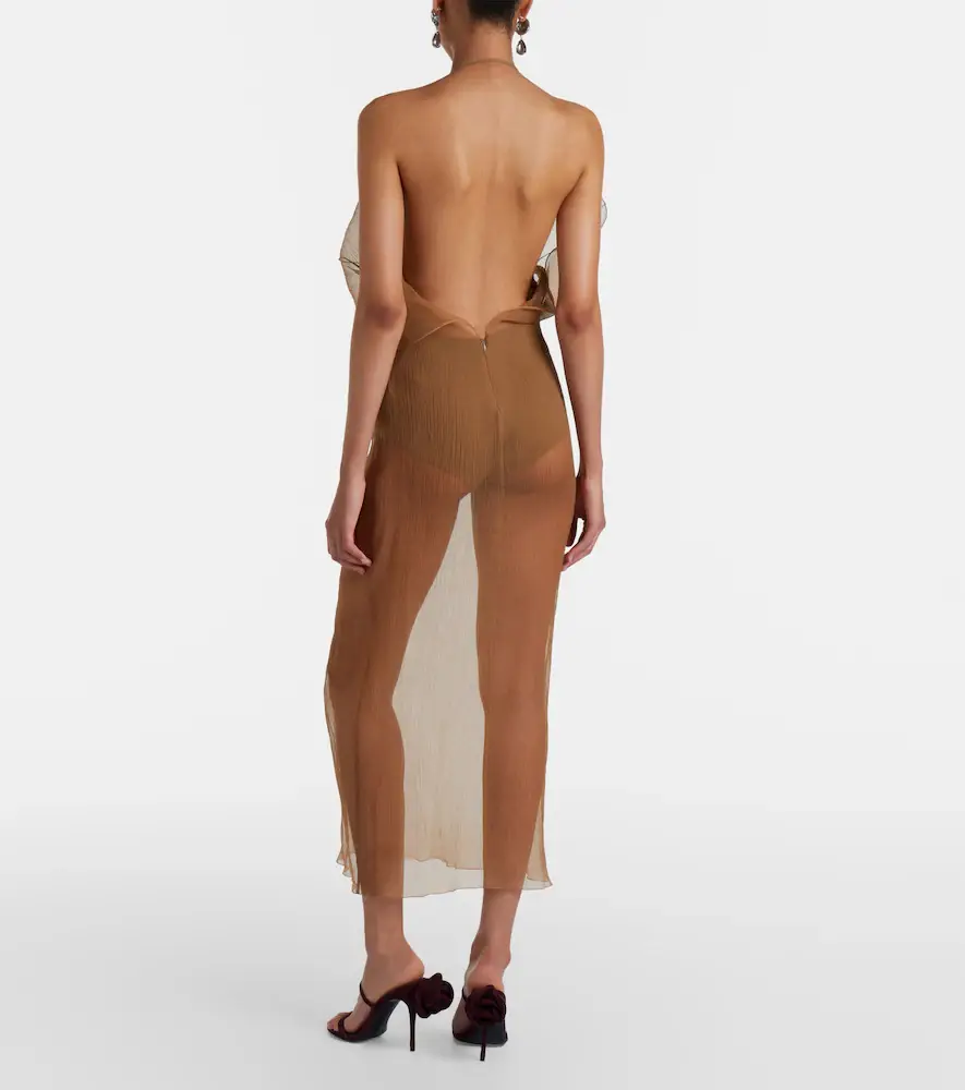Magda Butrym Sheer silk organza midi dress | Thumbnail 4 Magda Butrym Sheer silk organza midi dress | Thumbnail 4