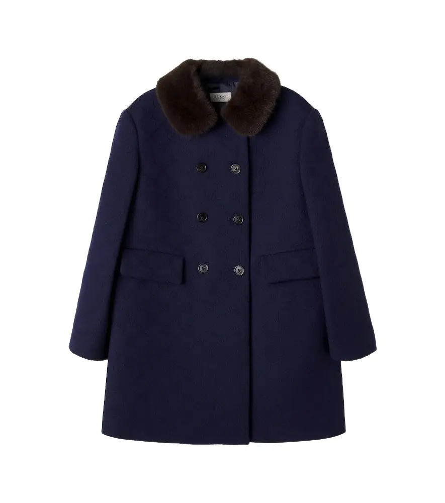 Gucci Kids Teddy-trimmed wool-blend coat | Image 1 Gucci Kids Teddy-trimmed wool-blend coat | Image 1