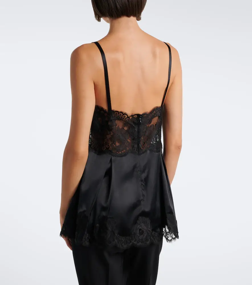 Dolce & Gabbana Lace-trimmed silk and cotton-blend camisole | Thumbnail 5 Dolce & Gabbana Lace-trimmed silk and cotton-blend camisole | Thumbnail 5