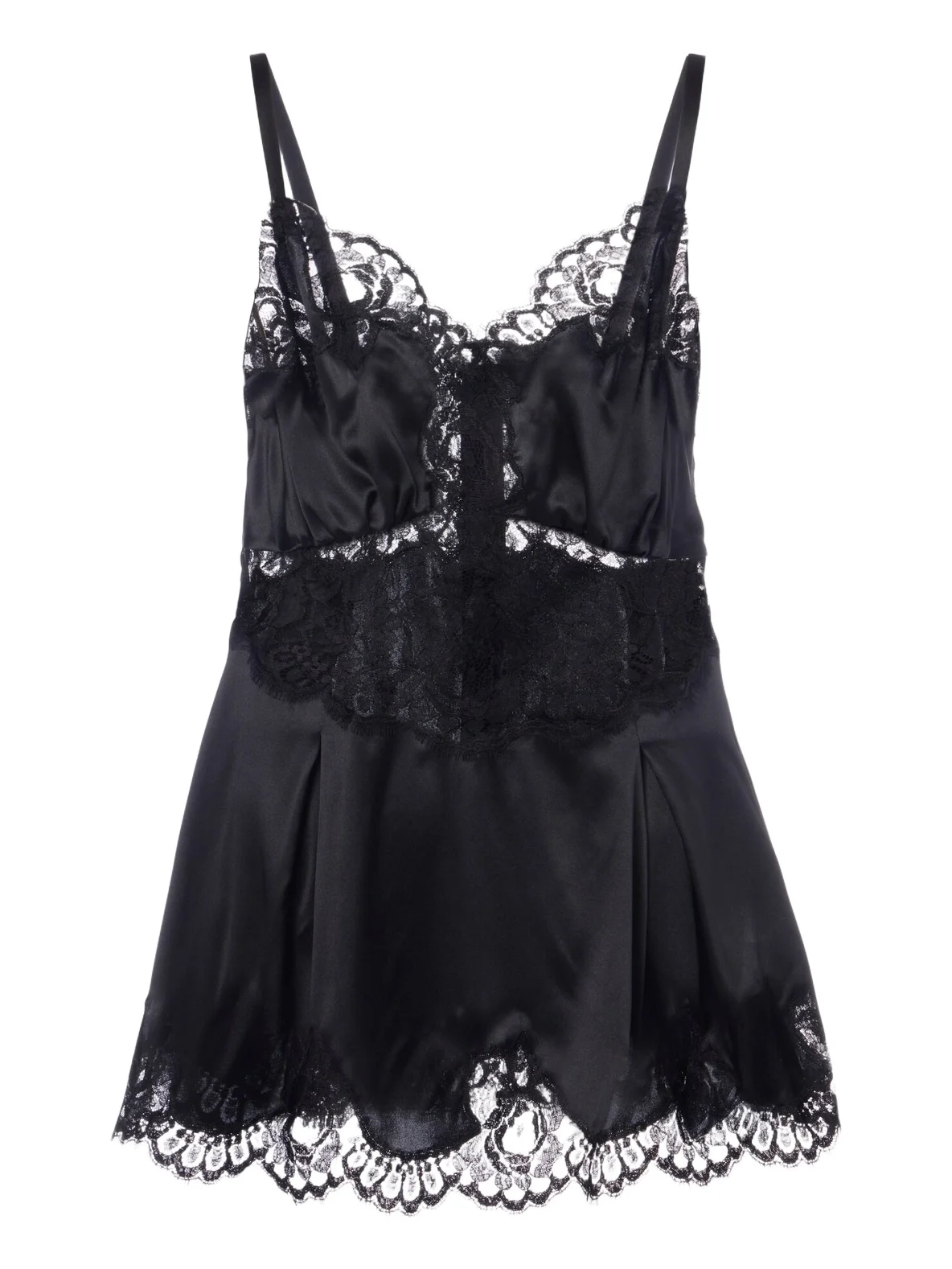 Dolce & Gabbana Lace-trimmed silk and cotton-blend camisole