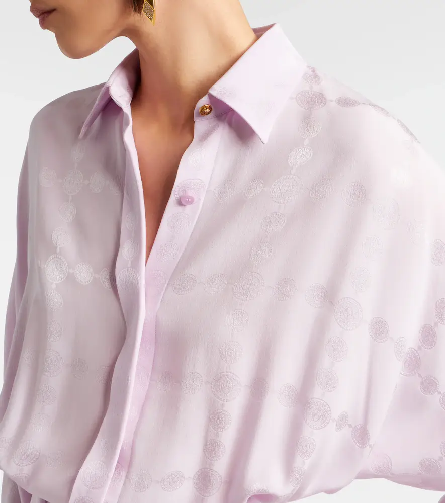 Versace Medusa silk crêpe satin shirt dress | Thumbnail 5