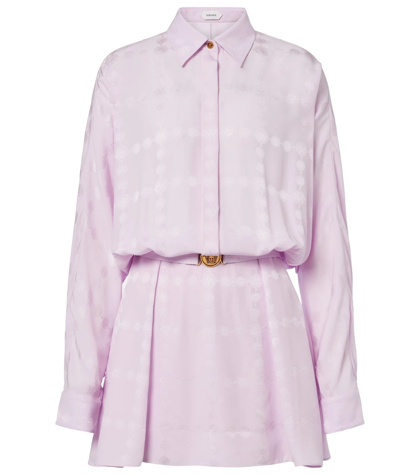 Medusa silk crêpe satin shirt dress Medusa silk crêpe satin shirt dress