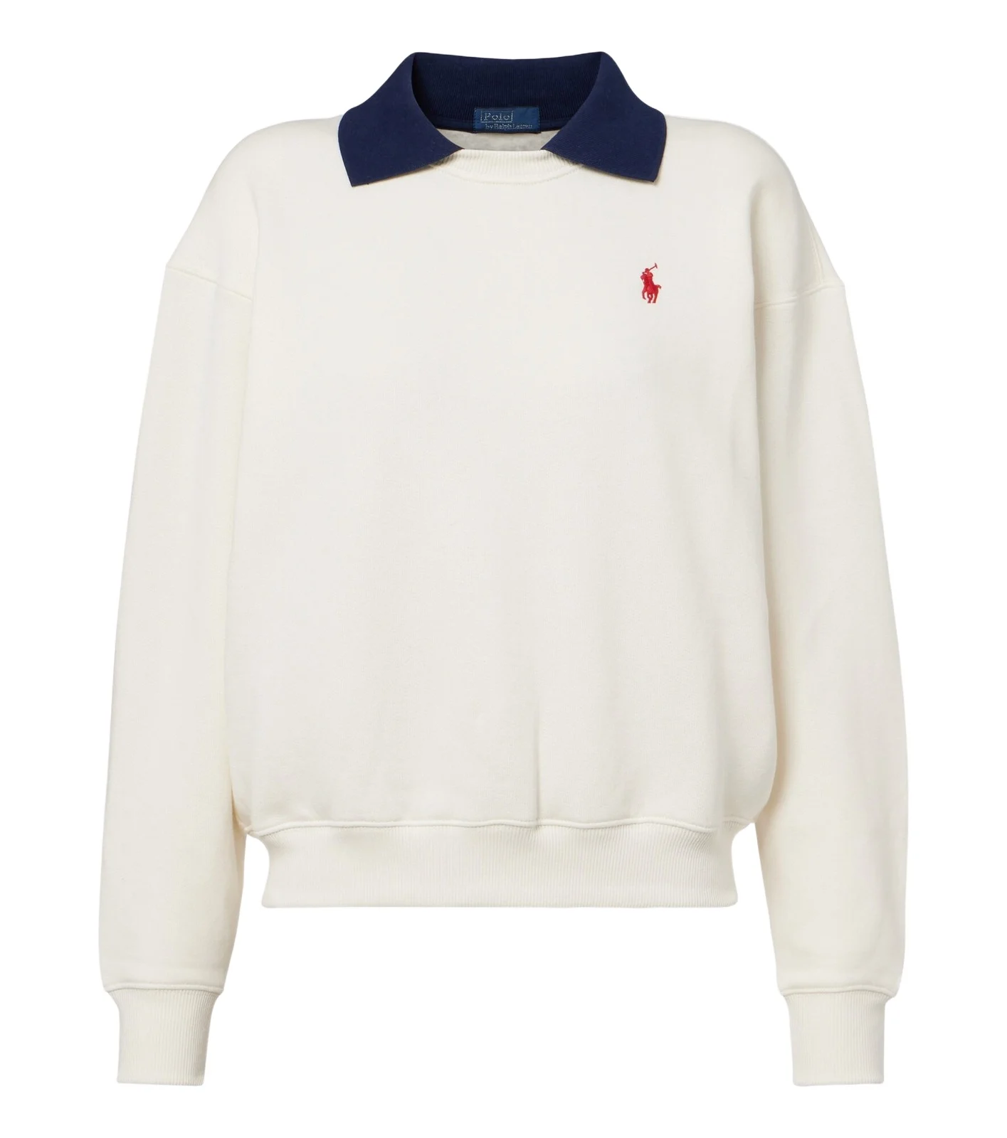 Cotton-blend jersey polo sweatshirt Cotton-blend jersey polo sweatshirt