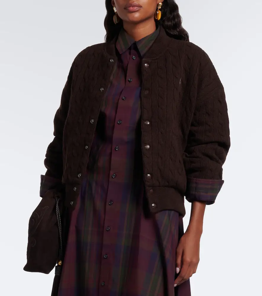 Polo Ralph Lauren Cable-knit wool and cashmere bomber jacket | Thumbnail 3 Polo Ralph Lauren Cable-knit wool and cashmere bomber jacket | Thumbnail 3