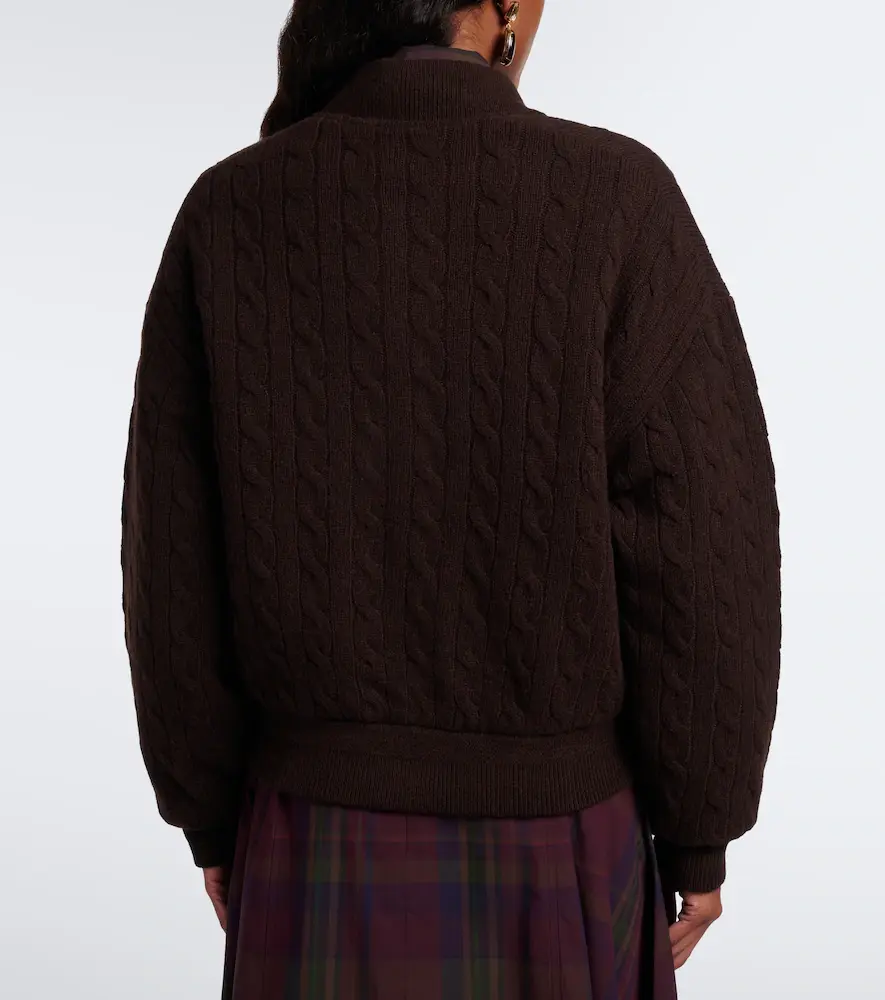 Polo Ralph Lauren Cable-knit wool and cashmere bomber jacket | Thumbnail 4 Polo Ralph Lauren Cable-knit wool and cashmere bomber jacket | Thumbnail 4
