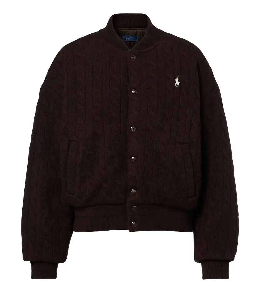 Polo Ralph Lauren Cable-knit wool and cashmere bomber jacket | Image 1 Polo Ralph Lauren Cable-knit wool and cashmere bomber jacket | Image 1