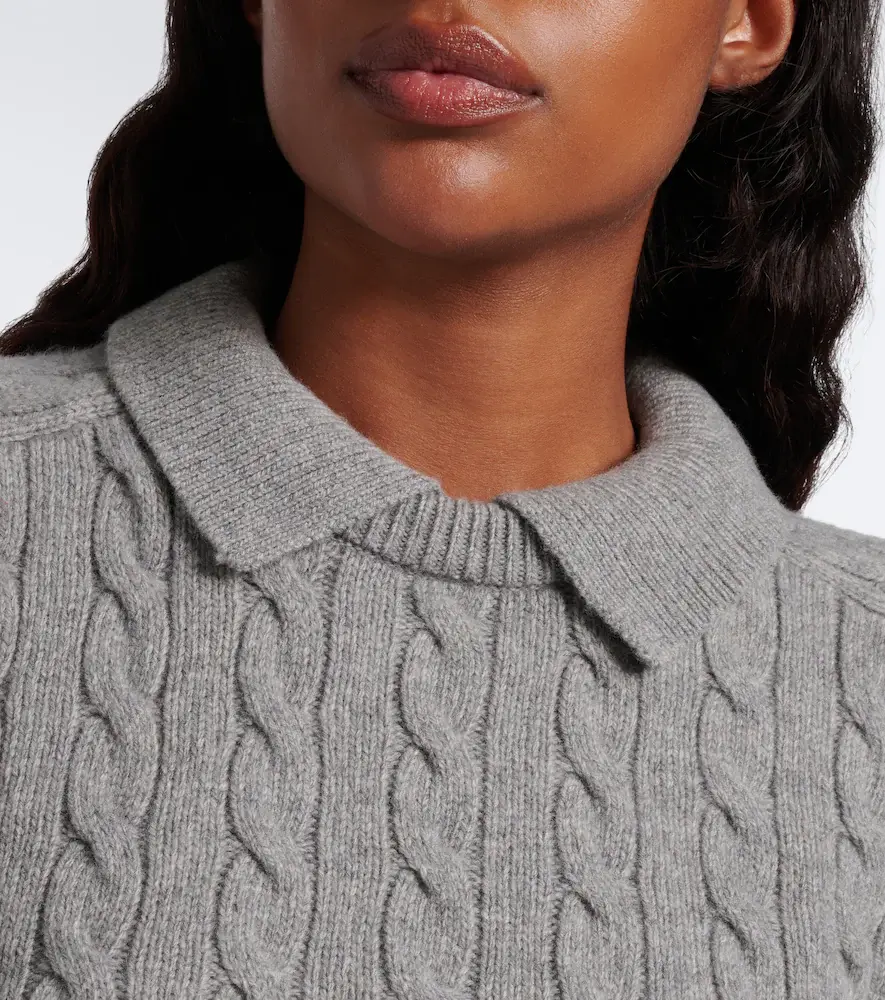 Polo Ralph Lauren Cable-knit wool and cashmere polo sweater | Thumbnail 4