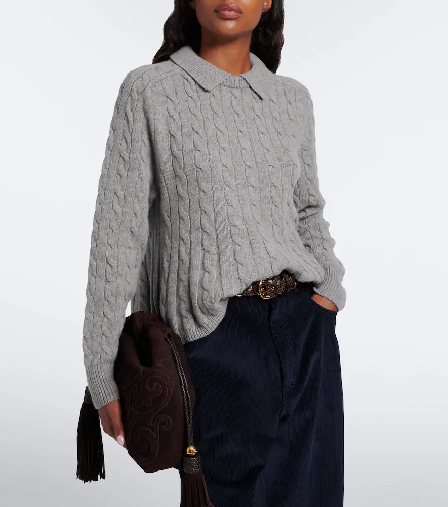 Polo Ralph Lauren Cable-knit wool and cashmere polo sweater | Thumbnail 6