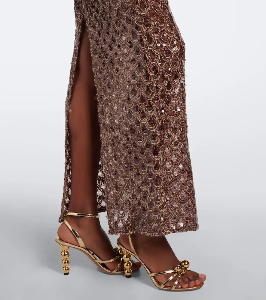 LA FUORI Là Fuori Scales of Gold embellished halterneck gown | Thumbnail 3 LA FUORI Là Fuori Scales of Gold embellished halterneck gown | Thumbnail 3