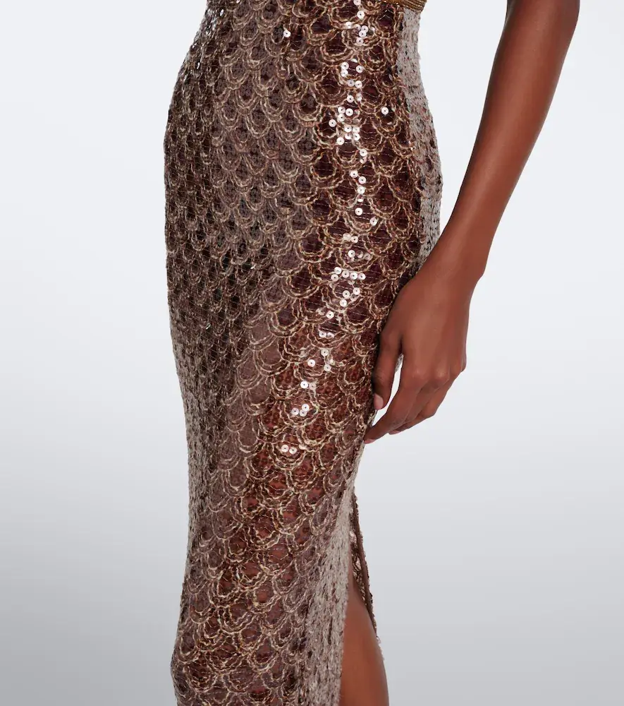 LA FUORI Là Fuori Scales of Gold embellished halterneck gown | Thumbnail 5 LA FUORI Là Fuori Scales of Gold embellished halterneck gown | Thumbnail 5
