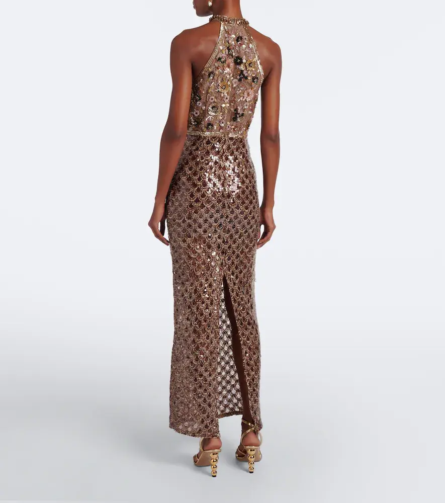 LA FUORI Là Fuori Scales of Gold embellished halterneck gown | Thumbnail 7 LA FUORI Là Fuori Scales of Gold embellished halterneck gown | Thumbnail 7