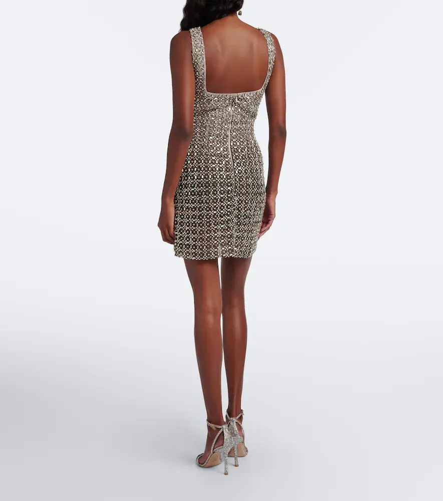 LA FUORI Là Fuori Gilded crystal-embellished minidress | Thumbnail 4