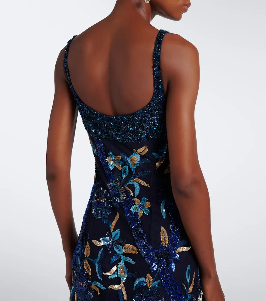 LA FUORI Là Fuori Embellished floral mesh gown | Thumbnail 7