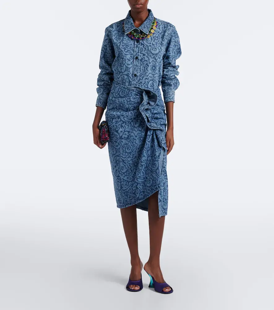 Dries Van Noten Floral denim overshirt | Thumbnail 4 Dries Van Noten Floral denim overshirt | Thumbnail 4