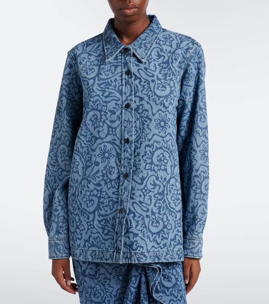 Dries Van Noten Floral denim overshirt | Thumbnail 6 Dries Van Noten Floral denim overshirt | Thumbnail 6