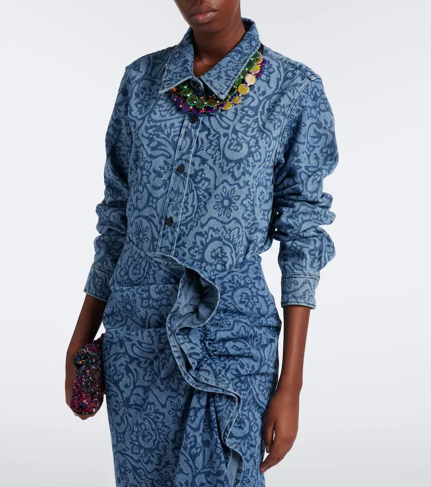 Dries Van Noten Floral denim overshirt | Thumbnail 7 Dries Van Noten Floral denim overshirt | Thumbnail 7