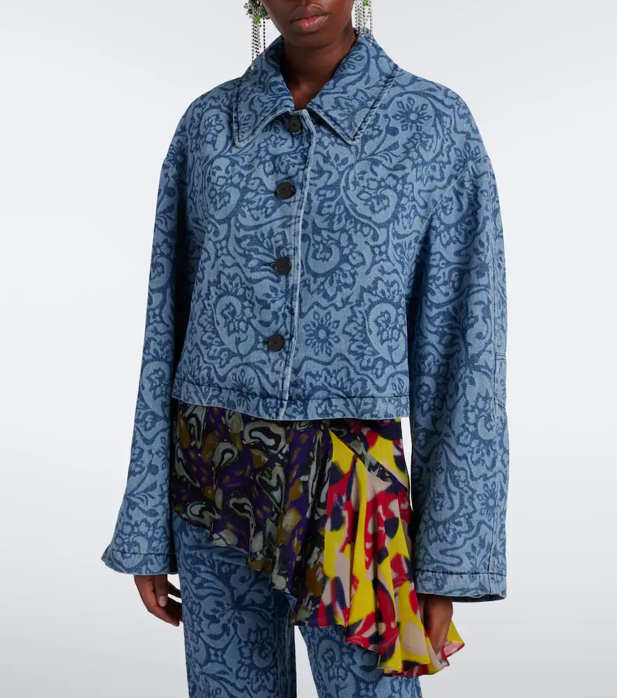 Dries Van Noten Floral denim jacket | Thumbnail 3 Dries Van Noten Floral denim jacket | Thumbnail 3