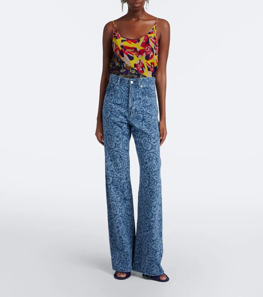 Dries Van Noten Floral wide-leg jeans | Thumbnail 4 Dries Van Noten Floral wide-leg jeans | Thumbnail 4