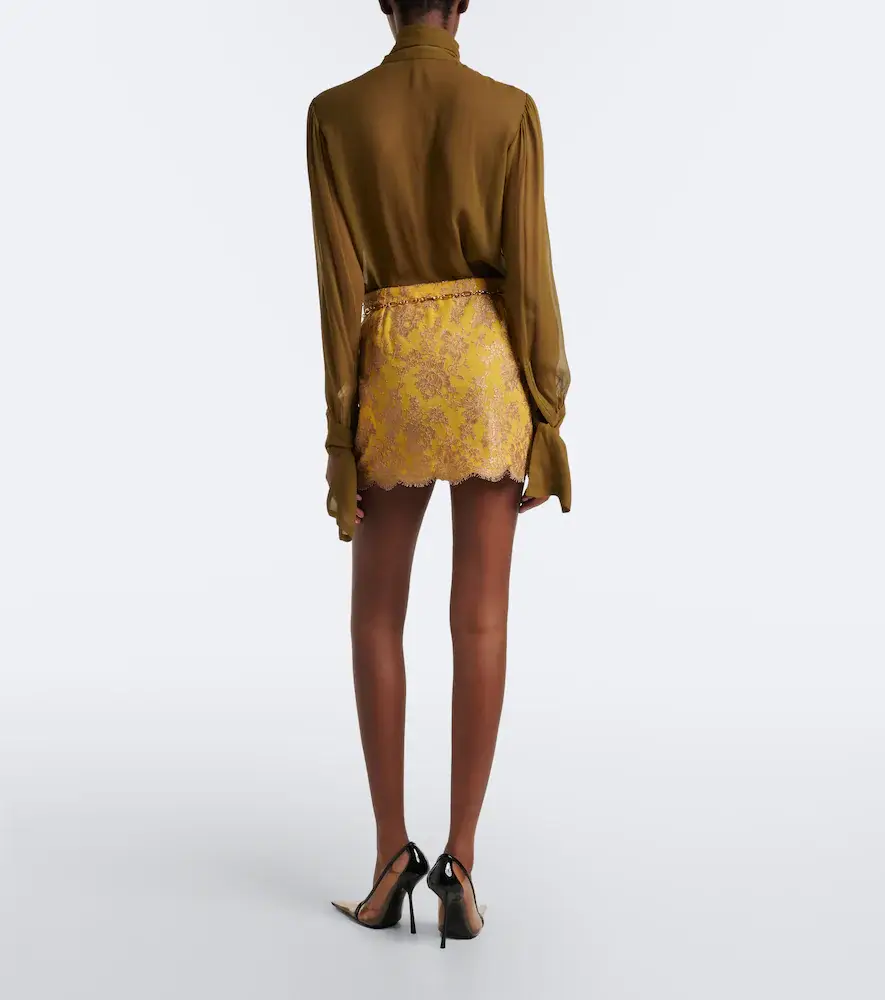 Saint Laurent Scalloped floral lace miniskirt | Thumbnail 3 Saint Laurent Scalloped floral lace miniskirt | Thumbnail 3
