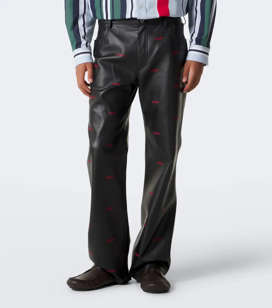 Loewe Logo leather flared pants | Thumbnail 3 Loewe Logo leather flared pants | Thumbnail 3